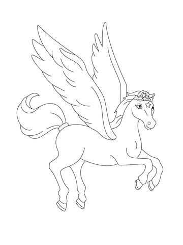 Pegasus Flying Coloring Page